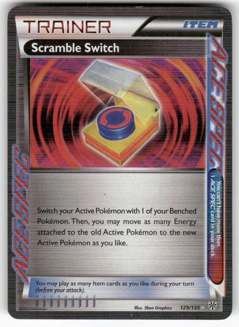 Scramble Switch 129/135 ACE Spec Rare Plasma Storm Pokemon Holo Damaged