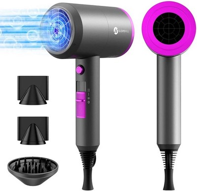 slopehill Professional Ionic Hair Dryer, Powerful 1800W Fast Compact, Grey 