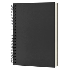 Spiral Notebook Blank Soft Cover 100Pages 7.5x5.1in Black Sketch