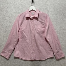 J.CREW Womens Long Sleeve Shirt Size L Pink O...