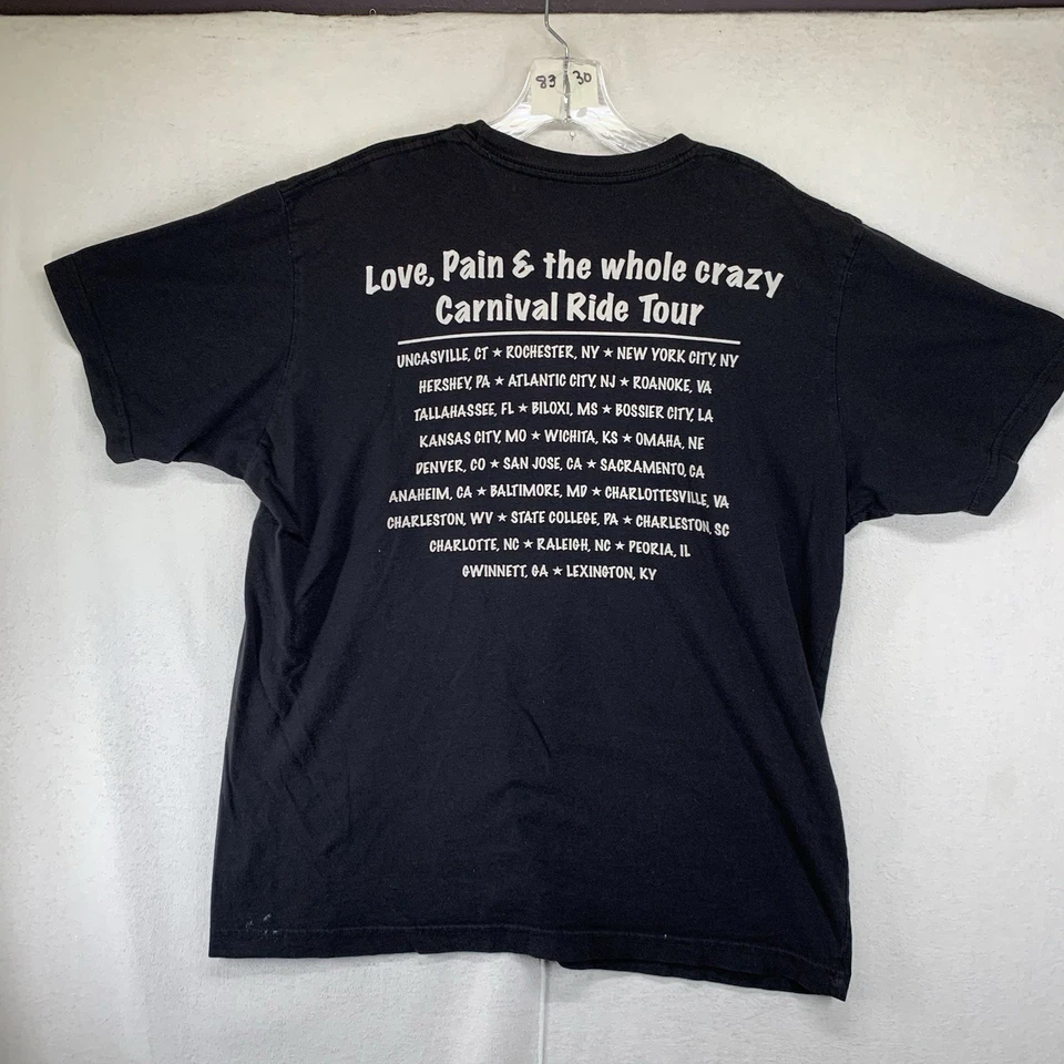 Camiseta negra Keith Urban World Tour 2007 para hombre grande diseño Hank Evie delgada Foto 2 de 4