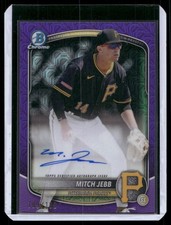 2025 Bowman Chrome #BMA-MJ Mitch Jebb Prospect Autographs Purple Mojo #/199