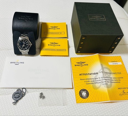 Breitling Superocean 44 A17391 Black Auto Diver OH 2022 Full S...
