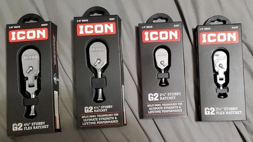 4 PC ICON   3/8" Drive G2  and 1/4" Drive  Ratchets   R1ST  R2STF R2STF R2ST - product listing photo