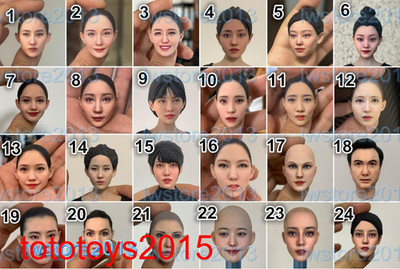 1/6 1/12 Beauty Girl Man Head Sculpt Model For 12'' 6'' Female Male Figure Body