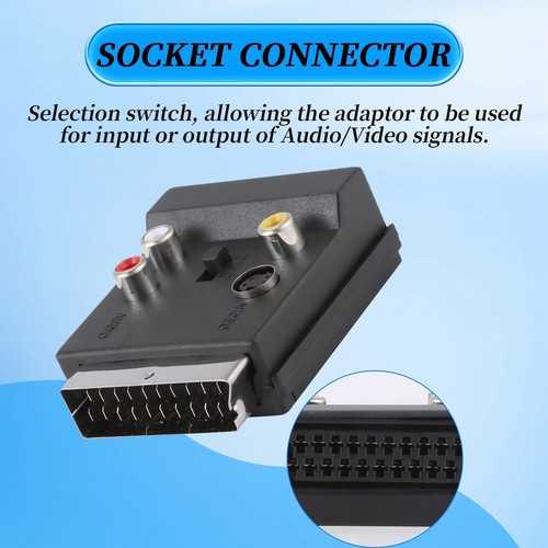 Newest Switchable Scart Male to Female S-Video 3 Audio Adapter L9J4 - Picture 3 of 9