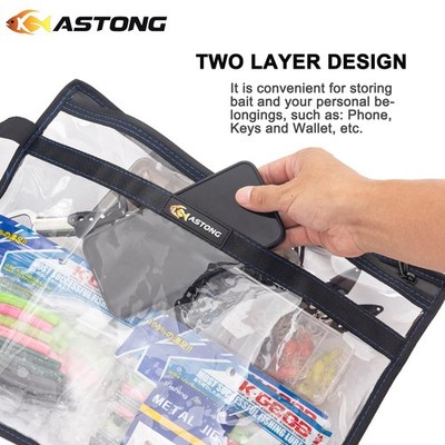 clear bags for fishing lures KASTONG 2 Layer Water-Proof Fishing Bait PVC Clear Storage Bag BaitShield  Tackle