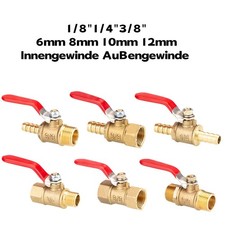 Messing Mini Kugelhahn Wasserhahn Absperrhahn Absperrventil  Druckluft Ventil