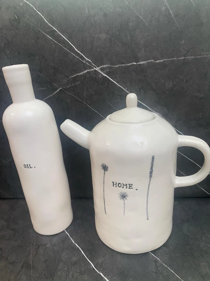 Rae Dunn HOME Tall Teapot & Oil dispenser - Image 4 of 4