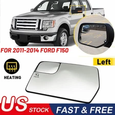 Left Driver Side Mirror Glass Fit for Ford F150 2011-2014 with Backing Heated US