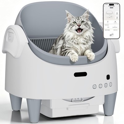 Automatic Litter Box Self Cleaning Open-Top Electric Cat Litter Box ,App Control