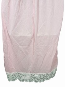 Pink Skirt Half Slip W/ Floral Embroidery & Lace Trim Vintage 60s/70s Coquette L