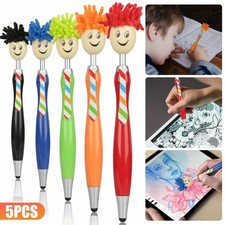 5Pcs Screen Cleaner Stylus Pens Duster Ballpoint Pen for School Home Office xx