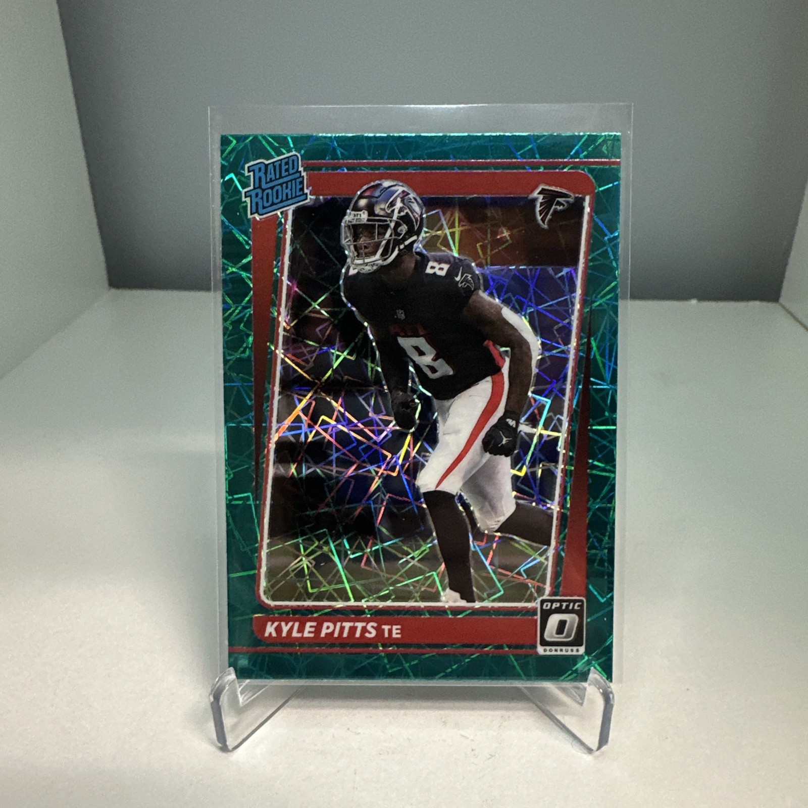 2021 Donruss Optic Kyle Pitts Green Velocity Prizm Rated Rookie RC #211 Falcons