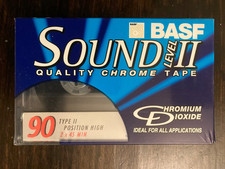 Blank Cassette Tape, new unopened. BASF Chromium Dioxide Sound level II. 