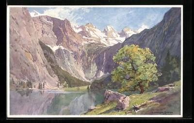 Künstler-AK Edward Harrison Compton: Bergpanorama am Obersee 