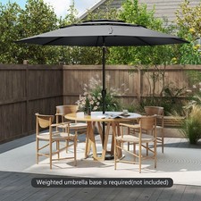 10' 3-tier Vented Patio Umbrella Large Market Table Umbrella Outdoor Sun Shade