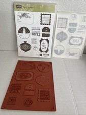 Stampin Up Tags Til Christmas Set of 9 Rubber Cling Stamps