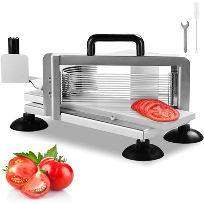 VEVOR Commercial Tomato Slicer 3/16'' Manual Tomato Cutter Slicer Stainless Steel