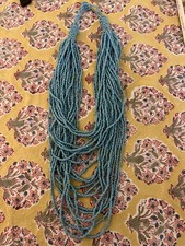 Multi Strand Bohemian Style Layered Beaded Necklace in Turquoise