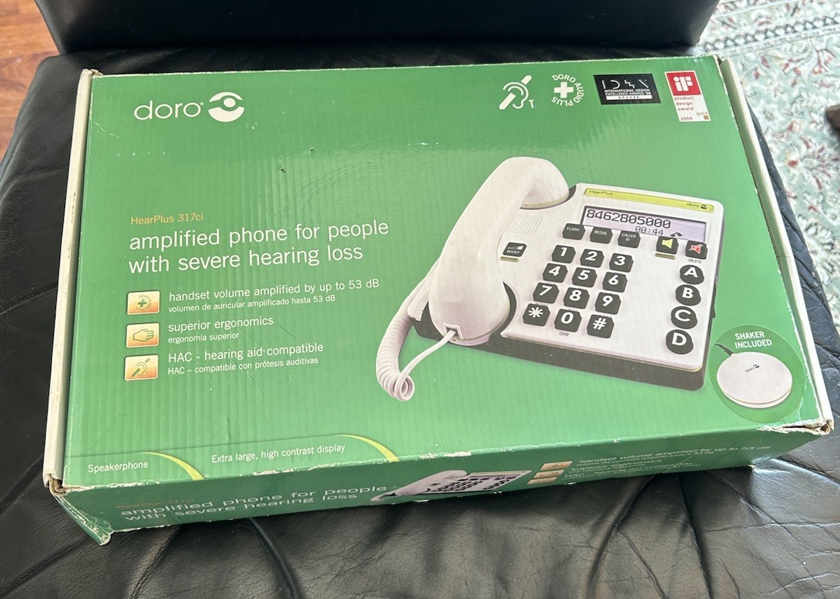 NEW DORO Big Button Phone White &bull;Severe Hearing Loss Hearing Aid Compatible HAC