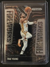 🔥Trae Young 2024-25 Panini Prizm #14 Black Fireworks Atlanta Hawks