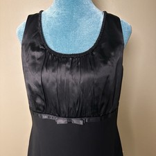 Tahari Arthur Levine Women 10 dress formal sheath black silk poly holiday party