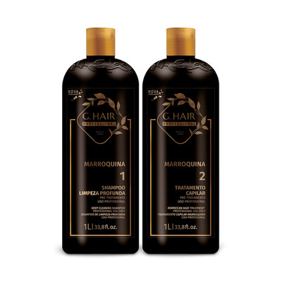 G.hair haOriginal Moroccan Smoothing Keratin Treatment Kit (2 Steps) 33.8oz each