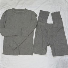 Fruit of the Loom Kids Gray Thermal Long Sleeve Top Pants Set Size Medium 8 