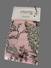 CALLISTO Window Curtains 2 Panels 38  X 96" Peacock Birds Drapers Back Top Blush