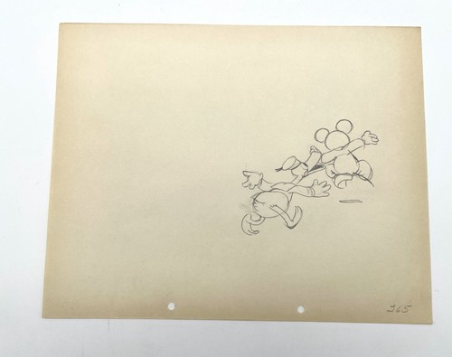 Donald Duck Long-bill + Mickey Production Drawing Walt Disney 1935 Cel Original - Picture 2 of 4