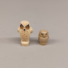 Lot of 2 New LEGO Owls Tan Adult  Dark Tan Baby - Farm, Castle, Harry Potter