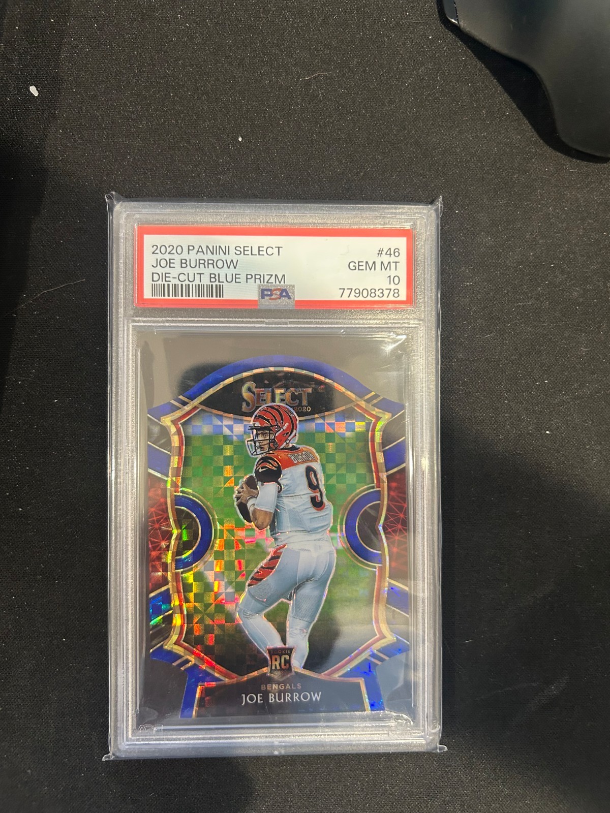 2020 Panini Select Concourse Joe Burrow #46 PSA 10 DIE-CUT BLUE PRIZM