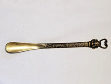 VTG Brass demon/warrior Head Shoe horn Ornate Golden 14"