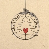 20 Servietten Nachhaltig Christmas Time - AnhäNger In Der Weihnachtszeit 33X33Cm