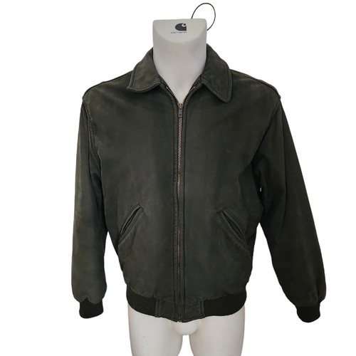Vintage LL Bean Mens Leather Bomber Jacket Thinsulate Green M eBay