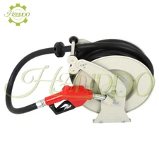 33' × 1" Fuel Hose Reel With Auto Refueling Gun Retractable Diesel Hose Reel