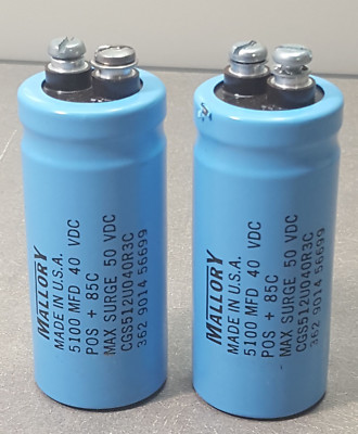 Condensatore Monosezione Mallory 3000uF 40VDC - Nuovo (senza Scatola)