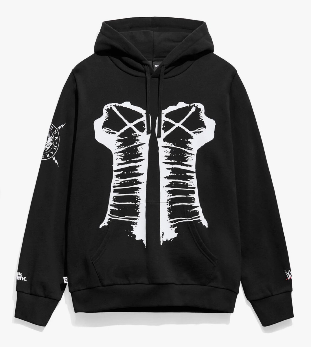 WWE Licensed CM Punk Fists Straight Edge Black Pullover Hoodie