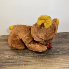 Vintage 10" Laying Down Brown Teddy Bear Puppy Dog Stuffed Plush