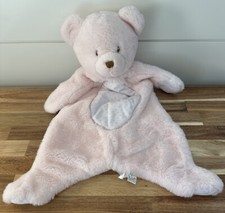 BB Douglas Baby Pink Bear Security Blanket Lovey 18 Pink Dots Tummy