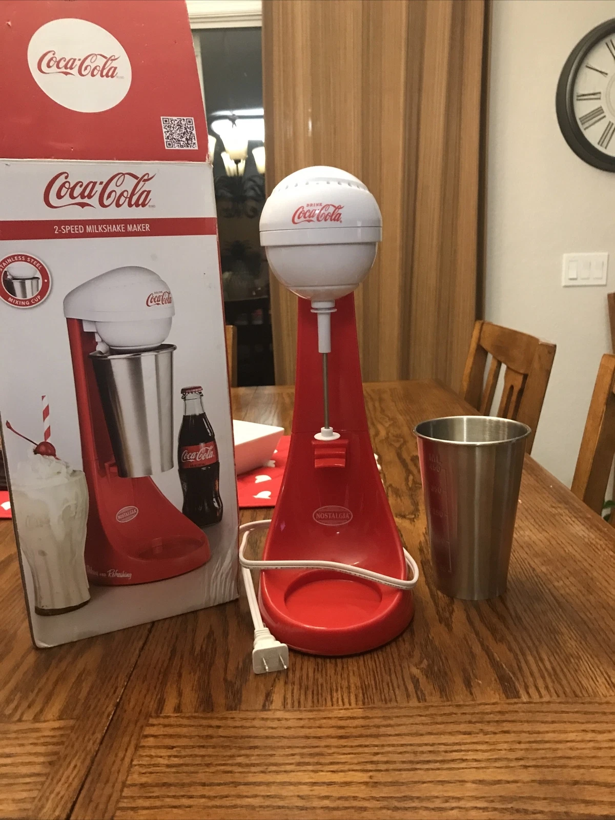 Coca-Cola Retro Milk Shake Machine Maker Ice Cream Mixer Smoothie Drink Blender