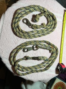 2 Hand Made Cotton Horse 8 ft Isle/ Blue Toggle Clips Or 100in training leads