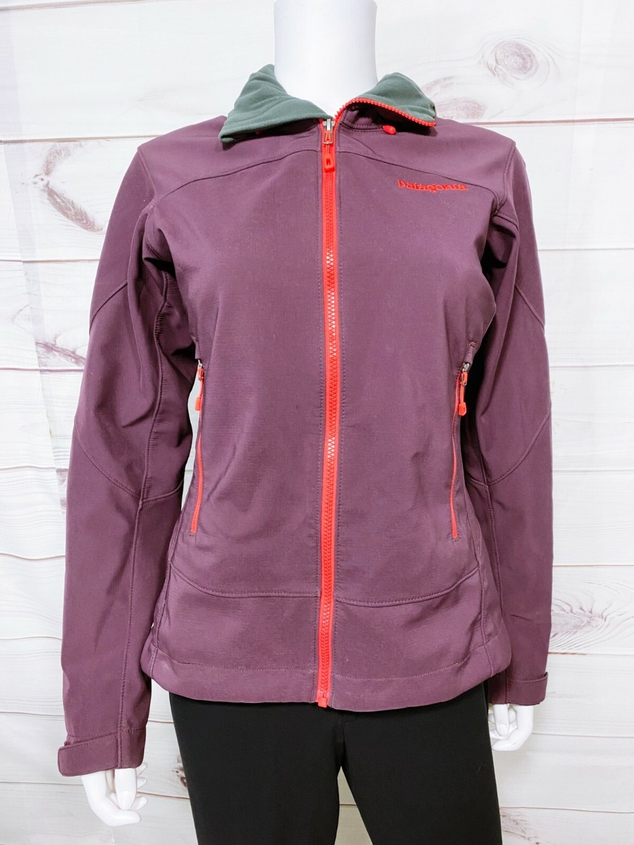 Patagonia Polartec Windbloc Womens Hooded Jacket Size S Burgundy Full Zip