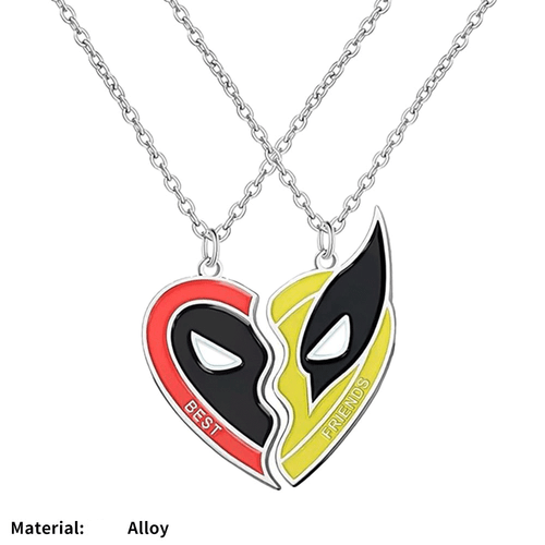 2PCS Deadpool 3 Wolverine Best Friends Necklace kychain Cosplay Pendant Jewelry - Picture 18 of 22