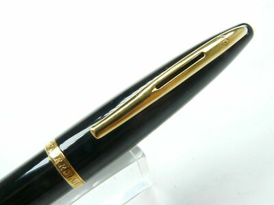 WATERMAN CARENE BLACK & GOLD TRIM BALLPOINT PEN S0700380 (has a name engraved)