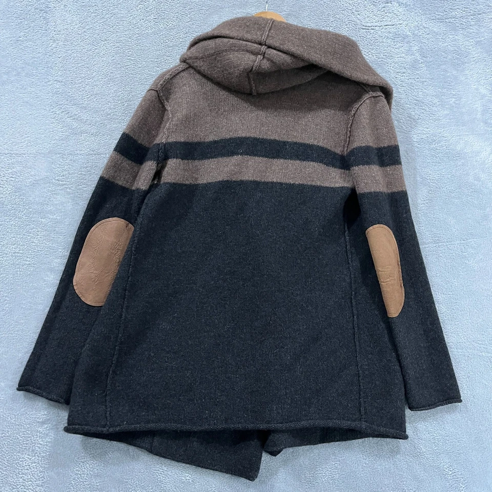 Cárdigan Suéter VINCE Lana Mediano/Yak/Alpaca/Cachemira Abierto Con Capucha Negro/Marrón Foto 2 de 4