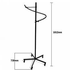 Spiral Clothing Rail – 29 Hanger Slots, Space-Saving Display, Castors with Brake