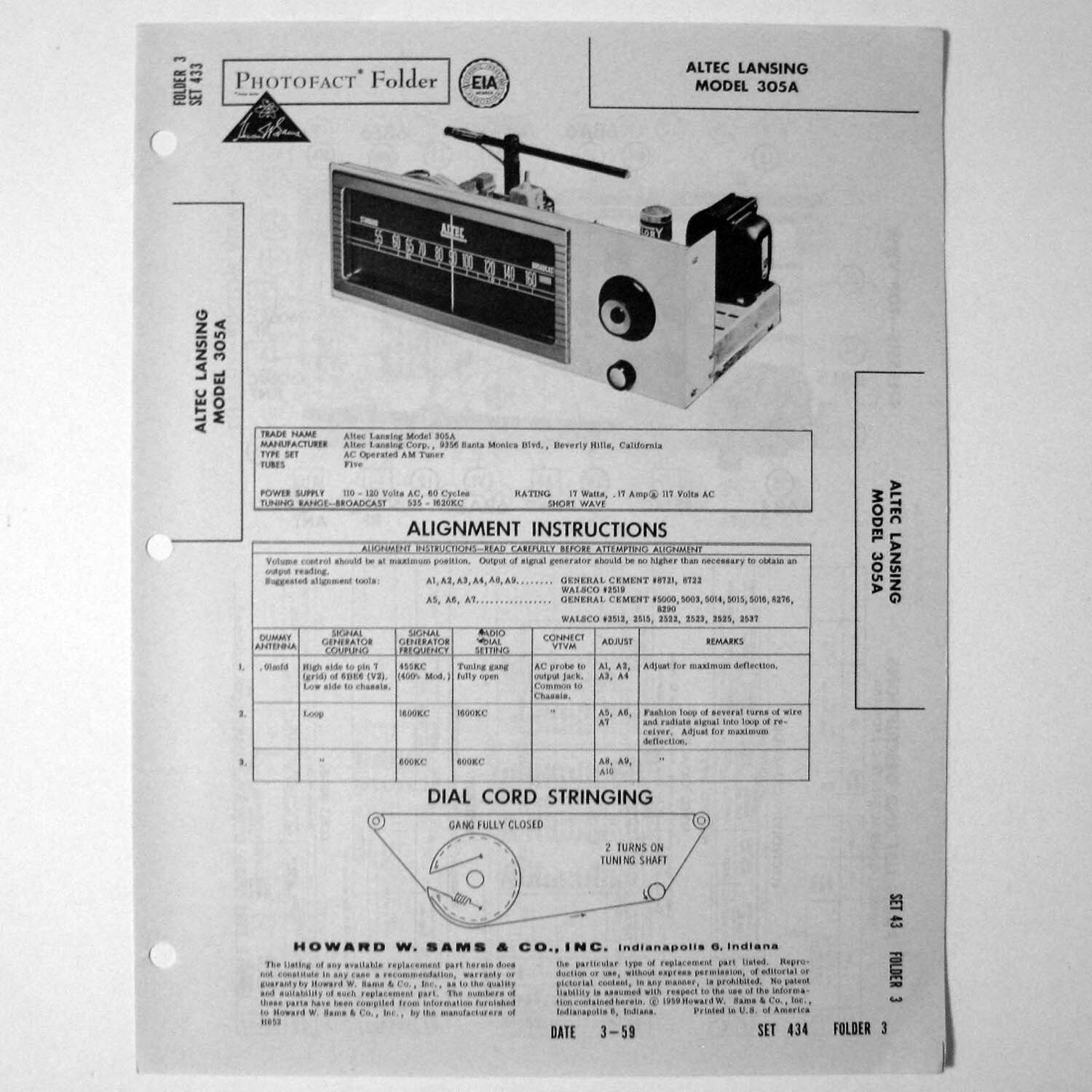 Altec Model 305 vintage audio equipment - eBay listing photo 1