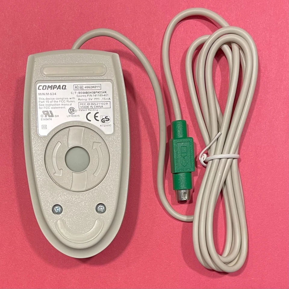 NEW OEM Vintage Compaq PS2 Beige M-S34 141189-401 Computer Mouse Trackball ball - Image 2 of 2